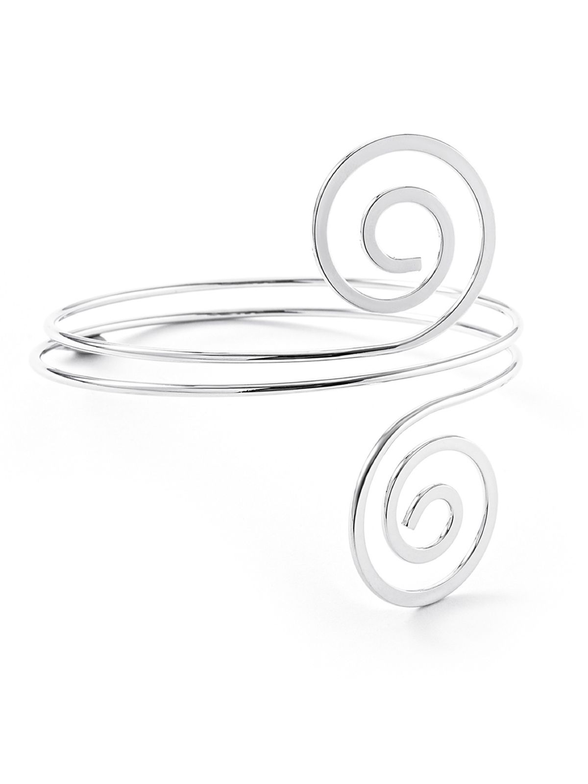Geometric metal bracelet set, 6-piece leaf design