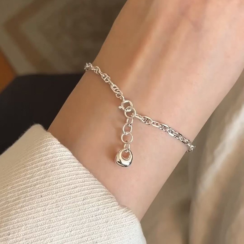 S925 Silber-Perlenarmband, minimalistisches Design