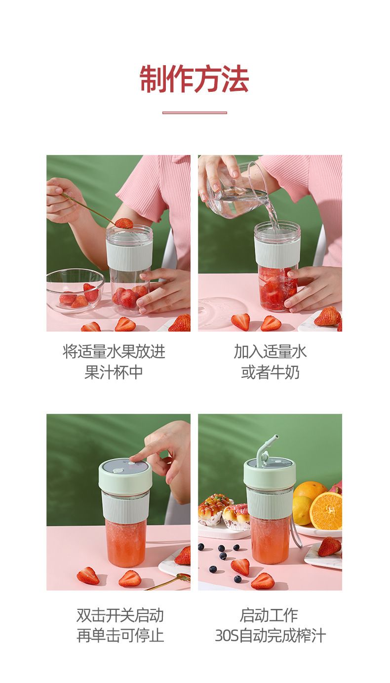 USB rechargeable fruit juice cup, mini grinder