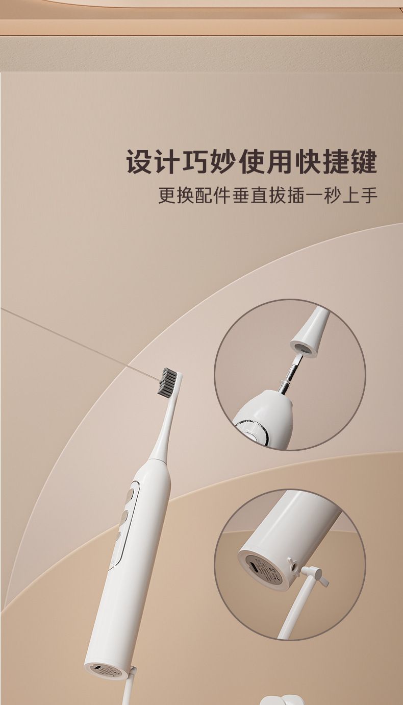 3-in-1 Electric Toothbrush, Waterproof, Sonic