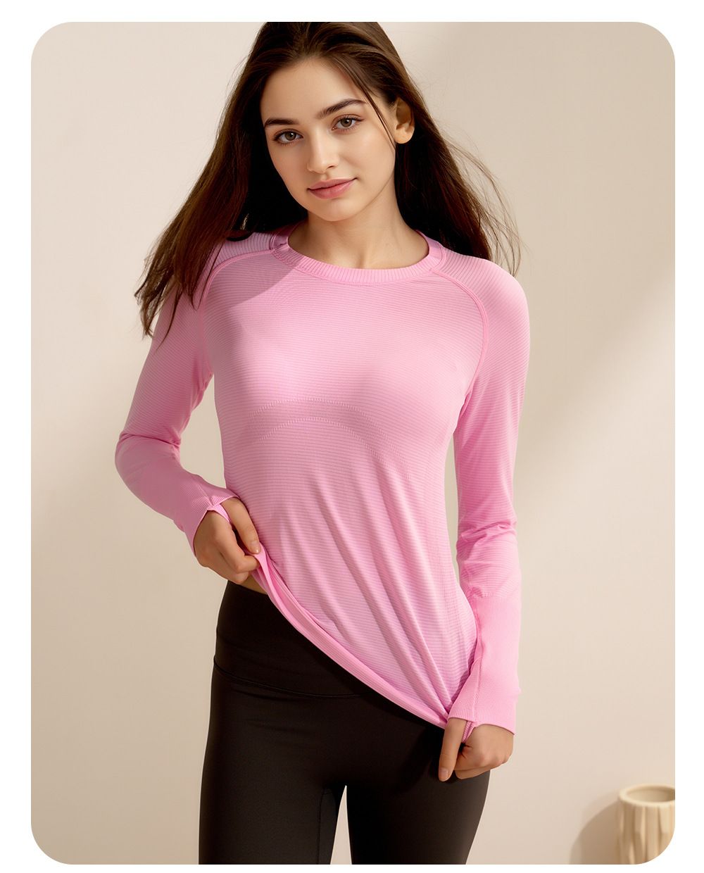 Women's athletic yoga top, long sleeve, quick-dry, pilates training
