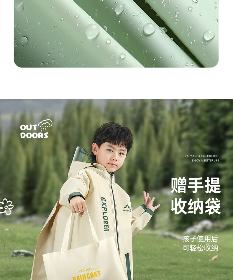 Beimei Children's Raincoat with Backpack Space
