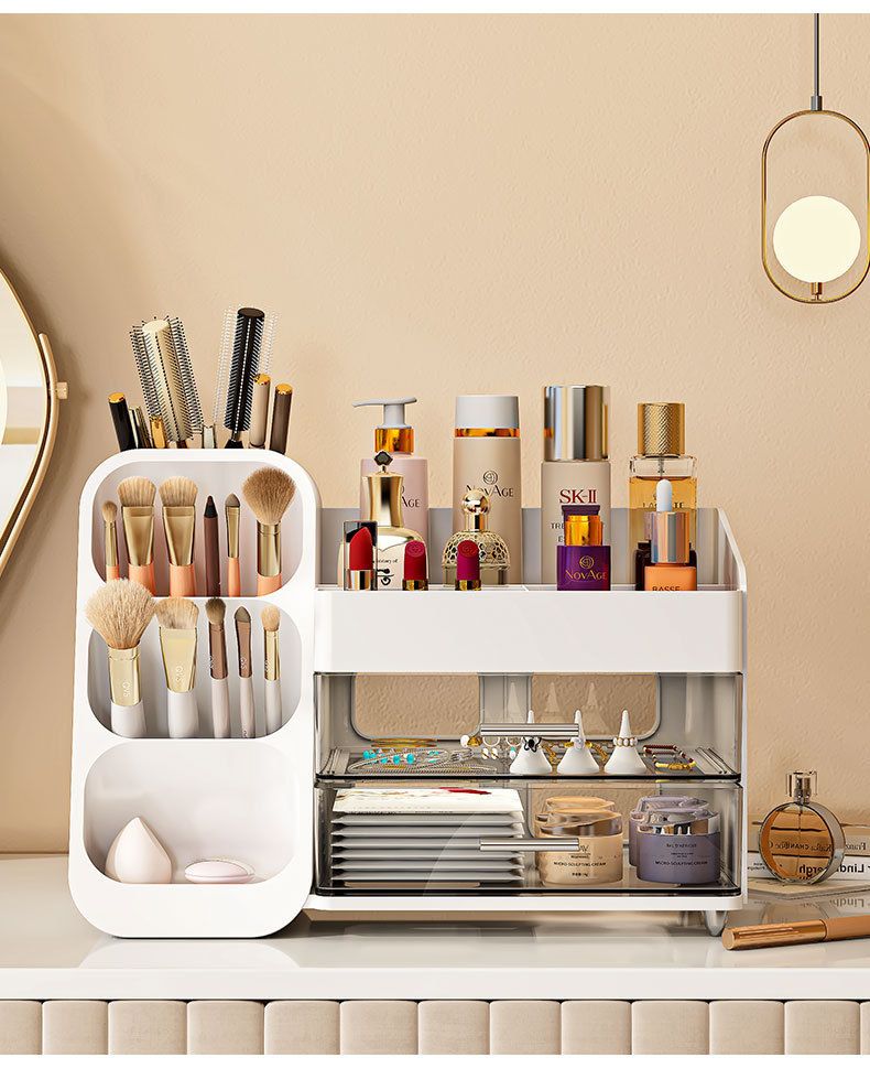 Large capacity cosmetics storage box, multifunctional organizer