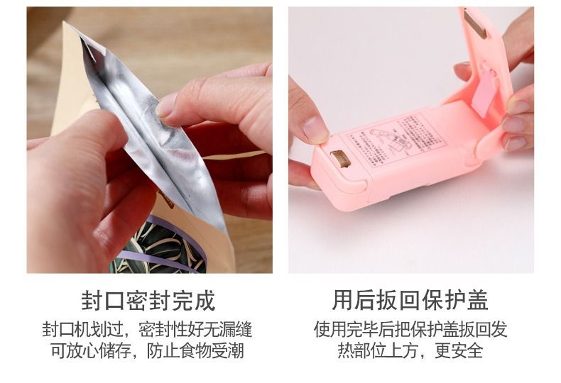 Portable mini heat sealer for plastic bags handheld