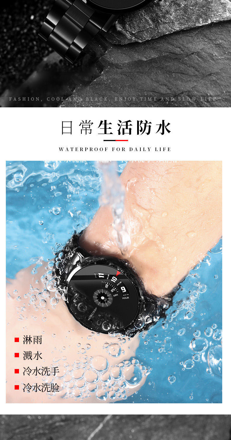 ORUSS正品一件代发新款男手表自动机芯星空钢带防水黑科技青少年