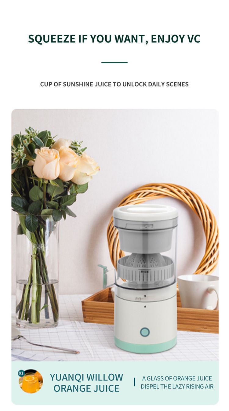 Electric fruit juicer, wireless, rechargeable