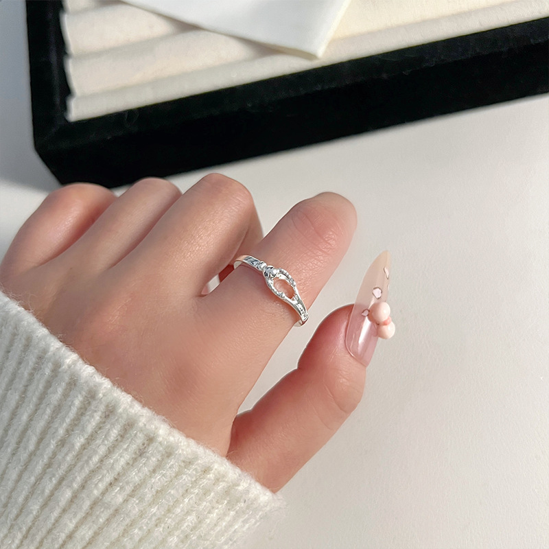 S925 Sterling Silber Doppelherz-Ring offenes Design