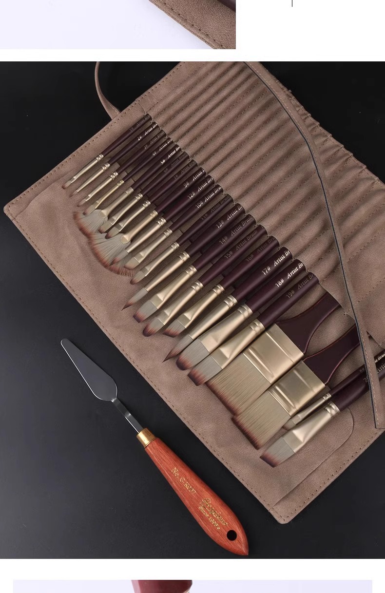 Giorgione 24-Piece Nylon Hair Brush Set with Portable Box