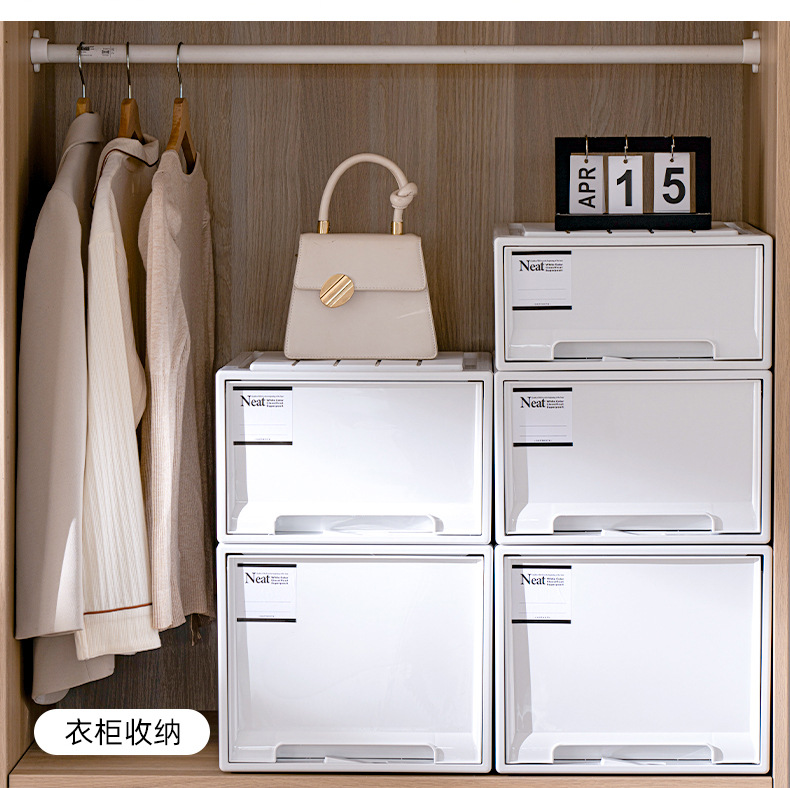 日式收纳箱抽屉式衣柜整理箱家用收纳柜内衣收纳盒衣服收纳抽屉