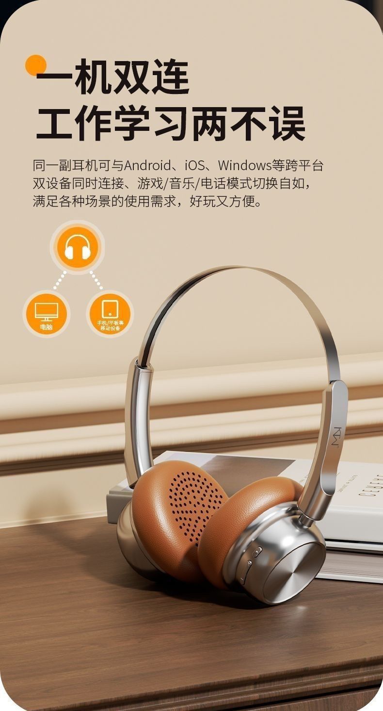 Retro vintage bluetooth headphone wireless high-quality audio