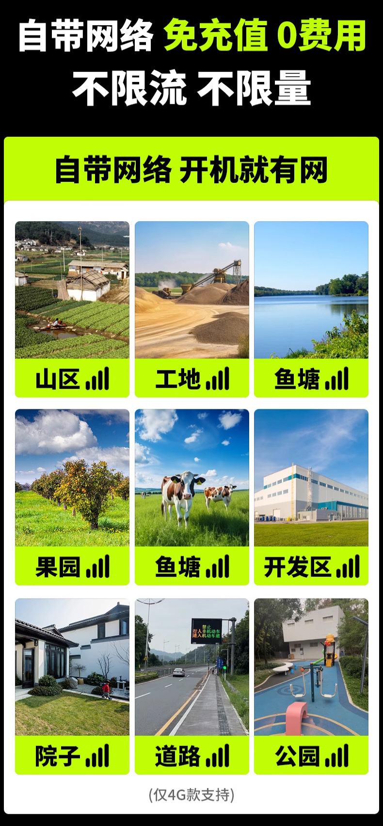 Solar security camera, 340° wide view, 5-panel, remote mobile control