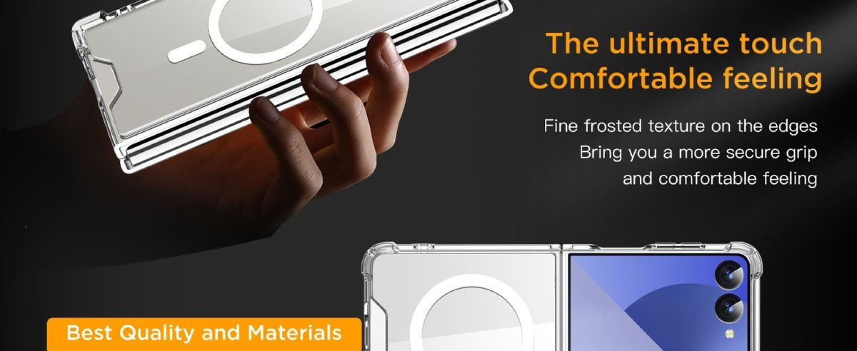 Foldable phone case for Samsung Z Flip 8 and Z Fold 7 magnetic transparent