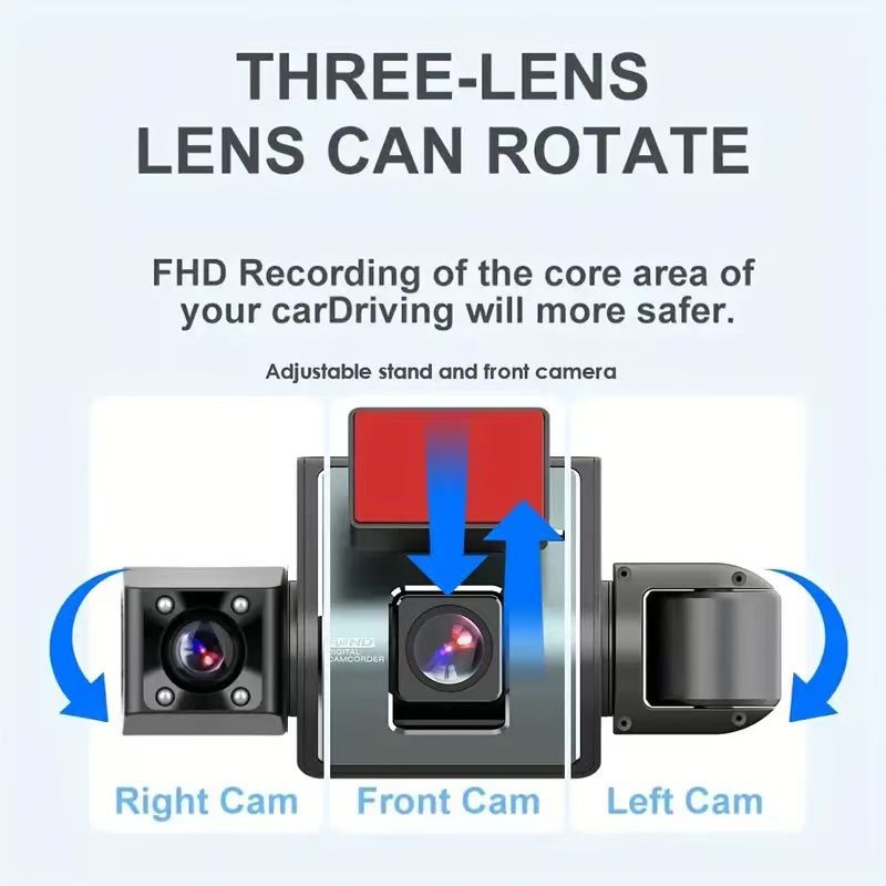 Dash cam 4-lens, 1080P HD, night vision, WiFi