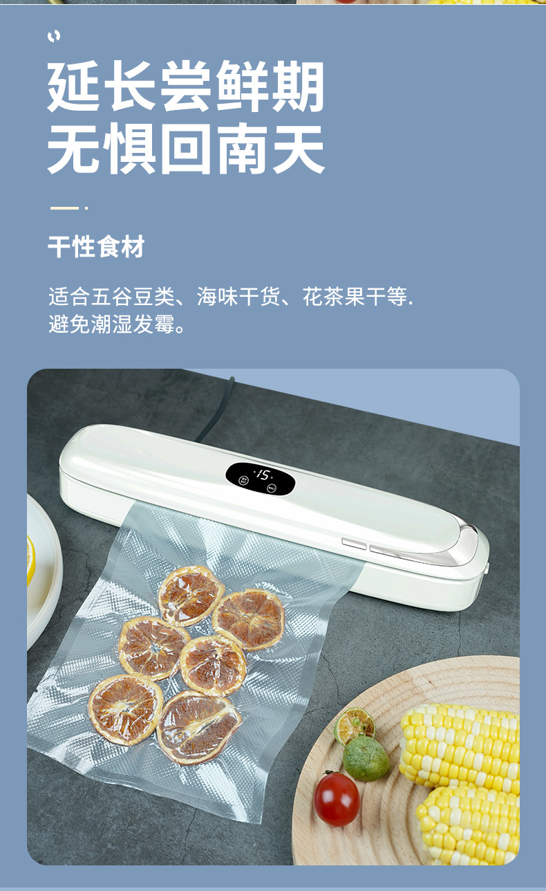 Automatic vacuum sealing machine for food bags, household type