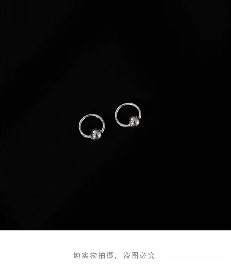 S999 gümüş boncuk küpe, minimalist, kore tarzı retro