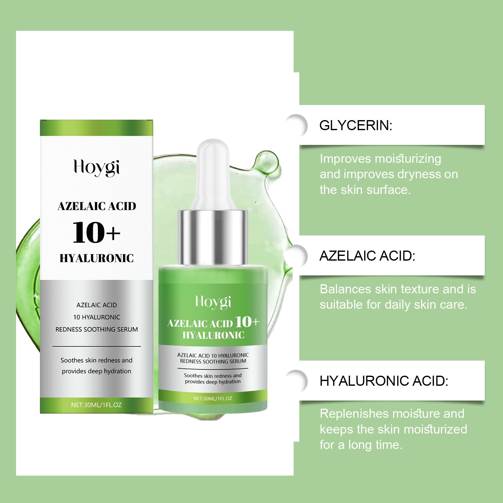 HOYGI Hyaluronsäure-Serum, feuchtigkeitsspendend für das Gesicht