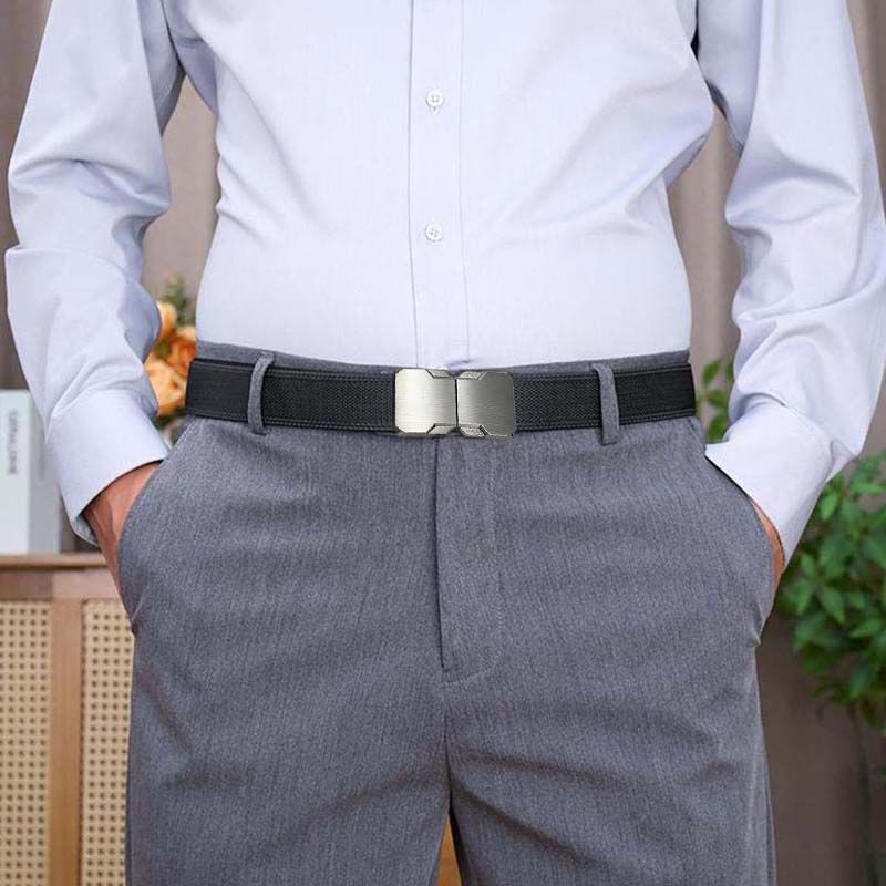 Men's tactical belt, nylon canvas, elastic webbing