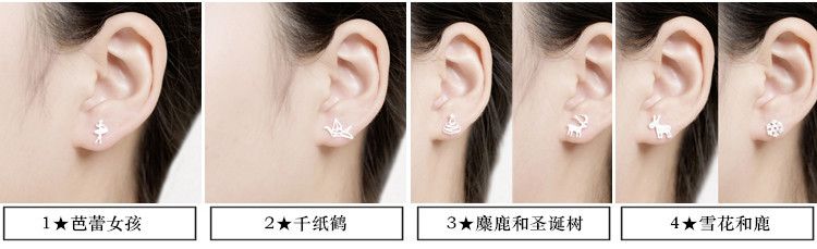 S925纯银韩国个性冷淡风小耳钉女简约创意气质学生百搭耳环耳饰品
