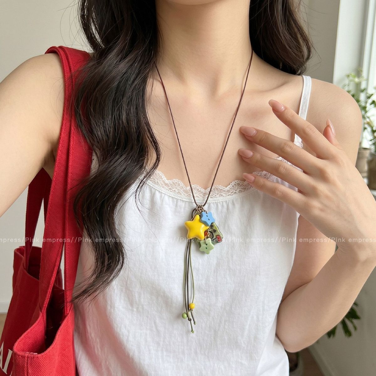 Deniz yıldızı tasarım bohem etnik stil kolye çöpleme zinciri