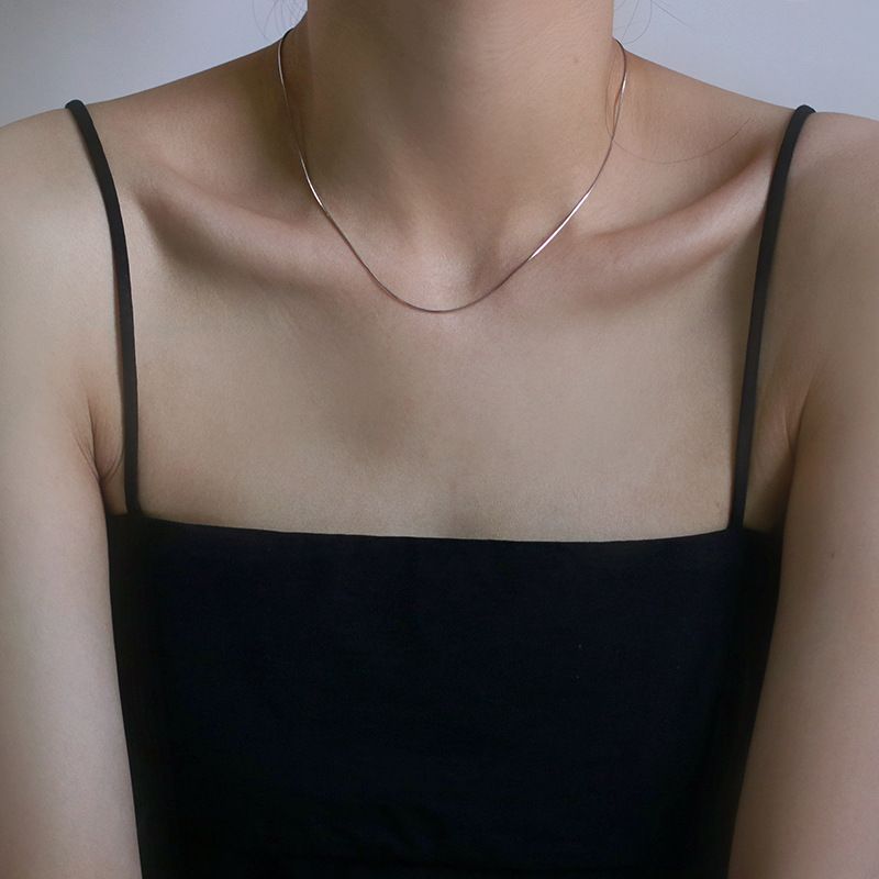 S925 gümüş yılan zincir kolye minimalist