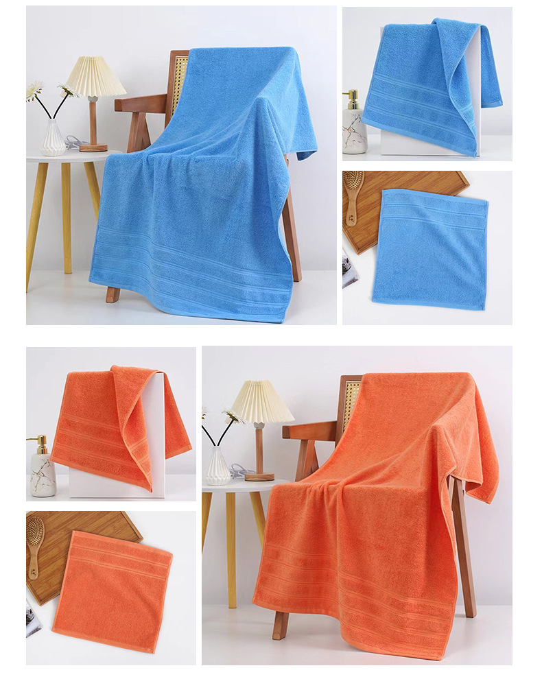 Cotton towel set 3-piece, thick, absorbent, soft