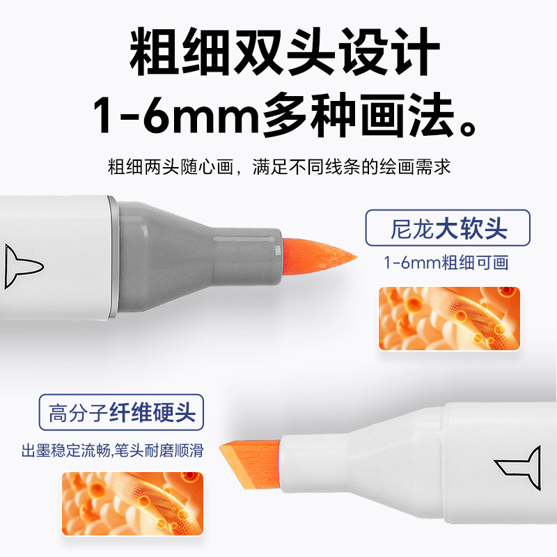 Dual-end marker pen set 100 colors quick-dry water-based