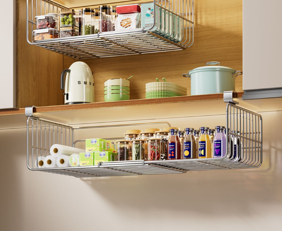 Stainless Steel Cabinet Rack with Paper Towel Holder