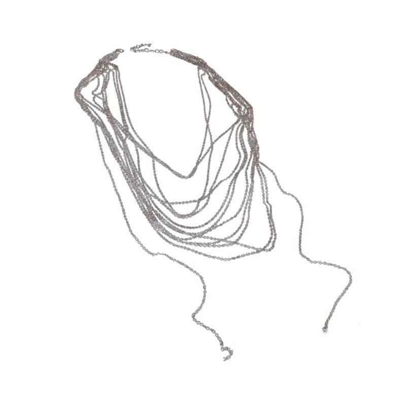Multi-layer clavicle chain necklace with stackable tassels