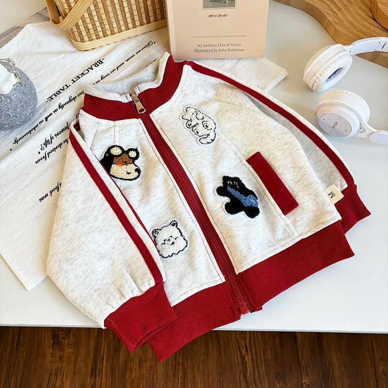 Children's sportswear set, raglan sleeves, towel embroidery, two-piece