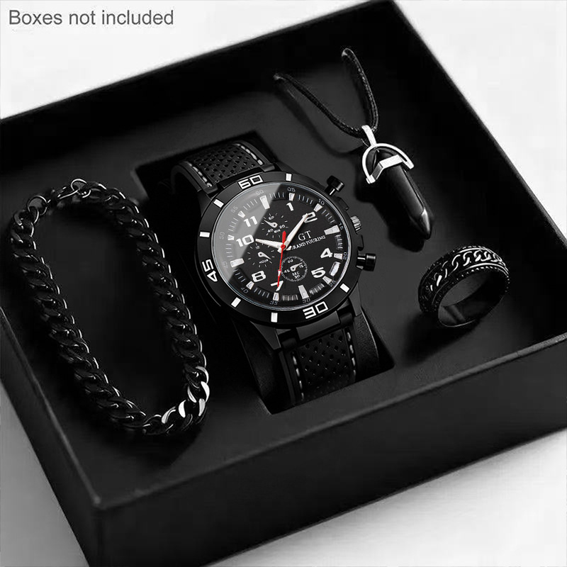 Men's Quartz Watch Silicone Strap Sports Style Waterproof