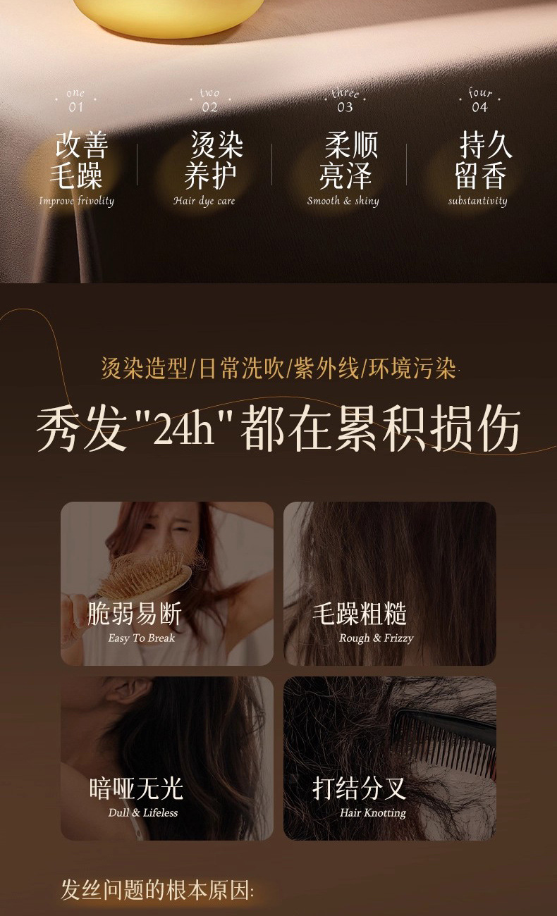 Hair mask with protein treatment, moisturizing and repairing conditioner