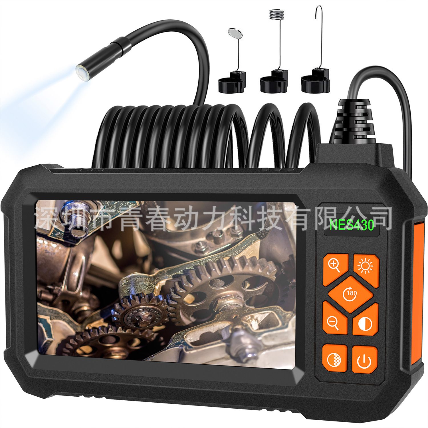Handheld borescope with screen for vehicle and pipe inspection