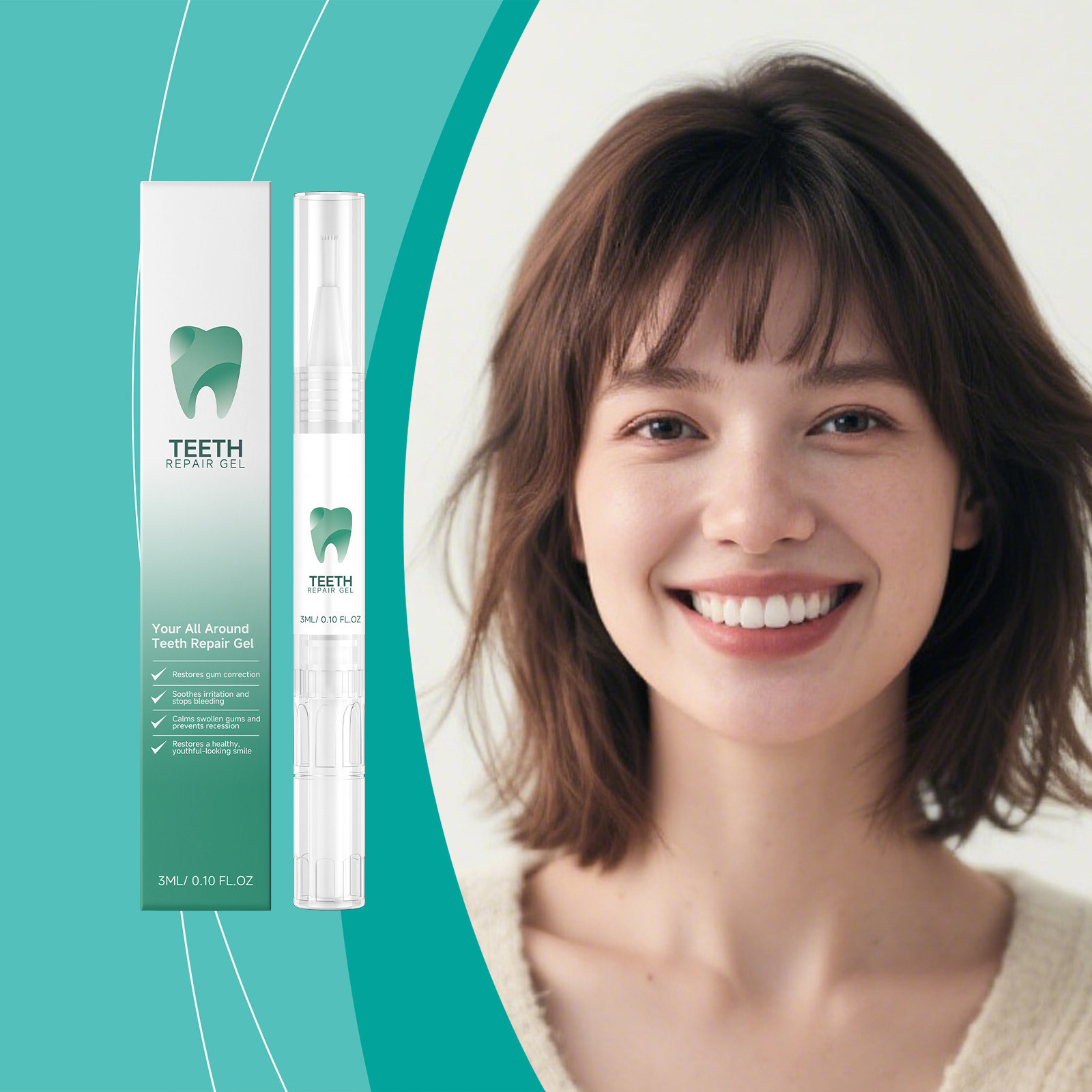 Teeth care gel pen for tartar and stain removal