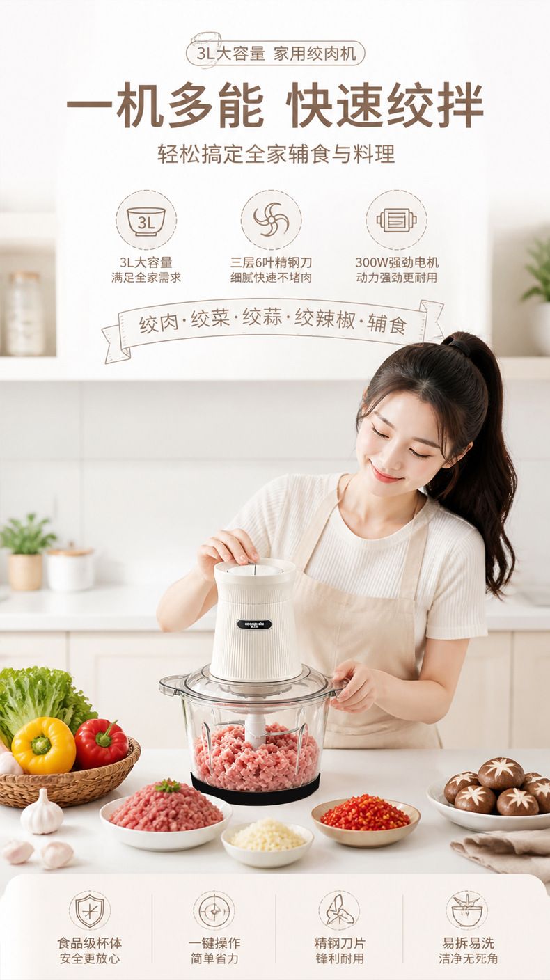 Glass cup automatic meat grinder 2025