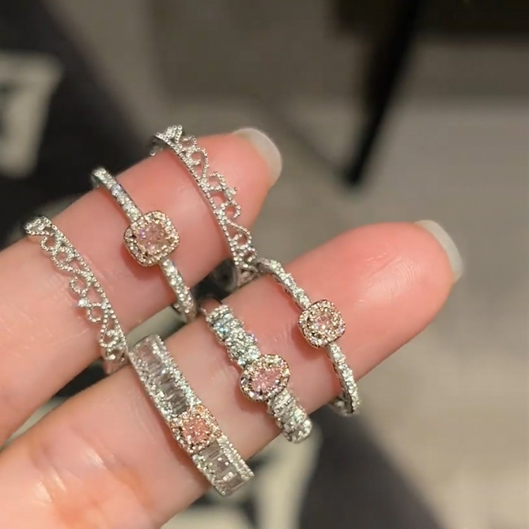 Zircon geometric open ring index finger lightweight luxury