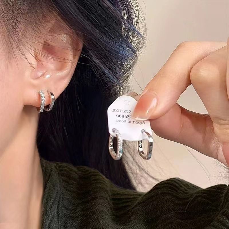 925 gümüş C halka küpe, altın kaplı, minimalist tasarım