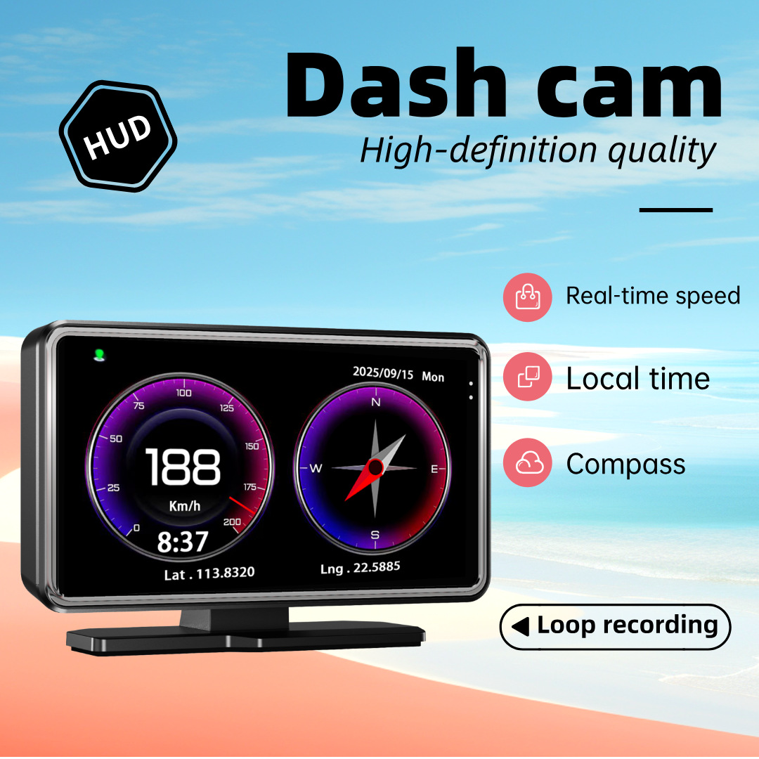5-Zoll-HD-Dashcam, HUD-Head-up-Display 2-in-1