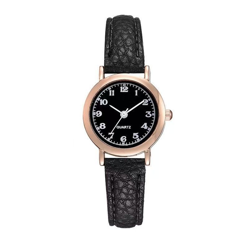 Damen-Armbanduhr, runder Zifferblatt, Quarz, kleine Größe