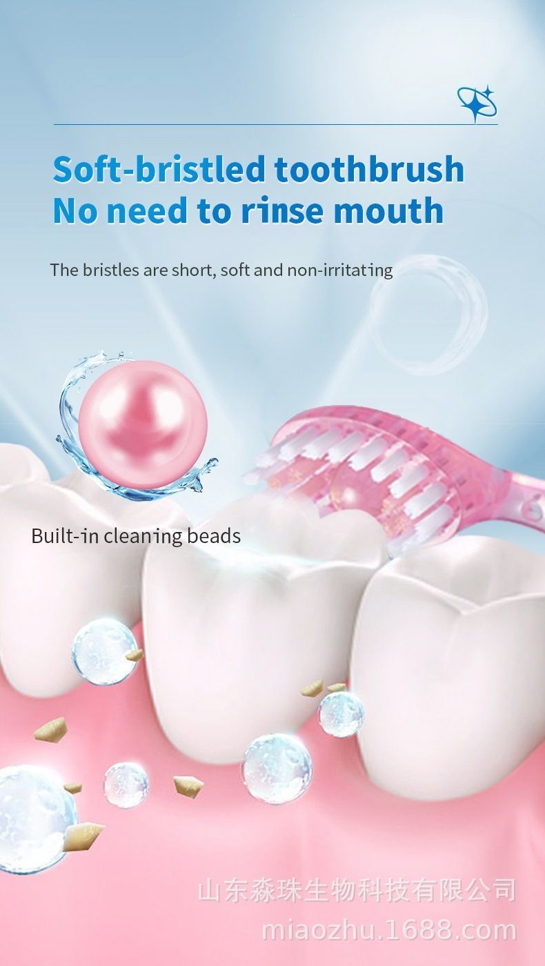 Disposable toothbrush set with soft bristles, portable travel kit