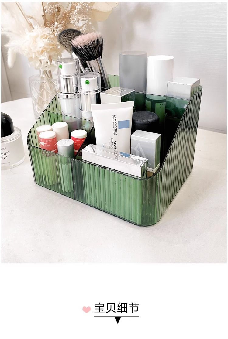 Transparent Cosmetic Storage Box Desk Organizer