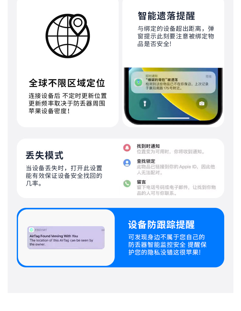 Airtag holder, Apple compatible, locator device