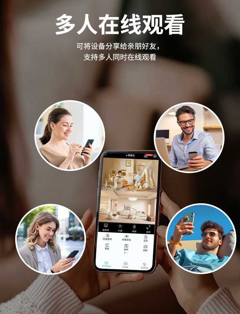 Çift lenslı gözetim kamerası, 360° WiFi, çift ekran