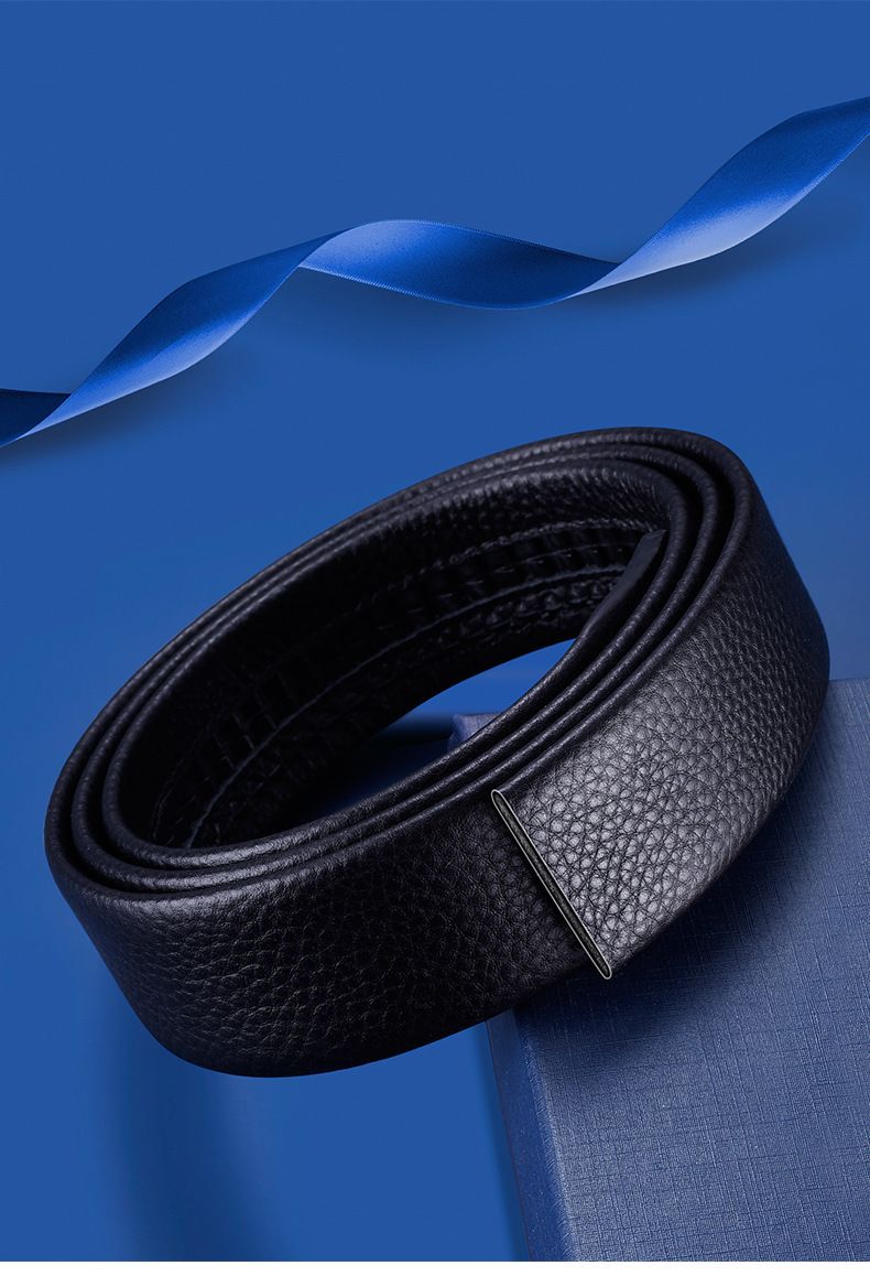Leather men's belt, automatic buckle, business/casual
