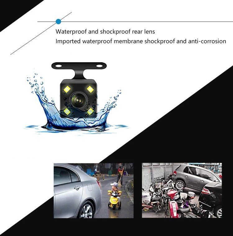 Dashcam, 3-lens, Full HD backup camera, smartphone connected