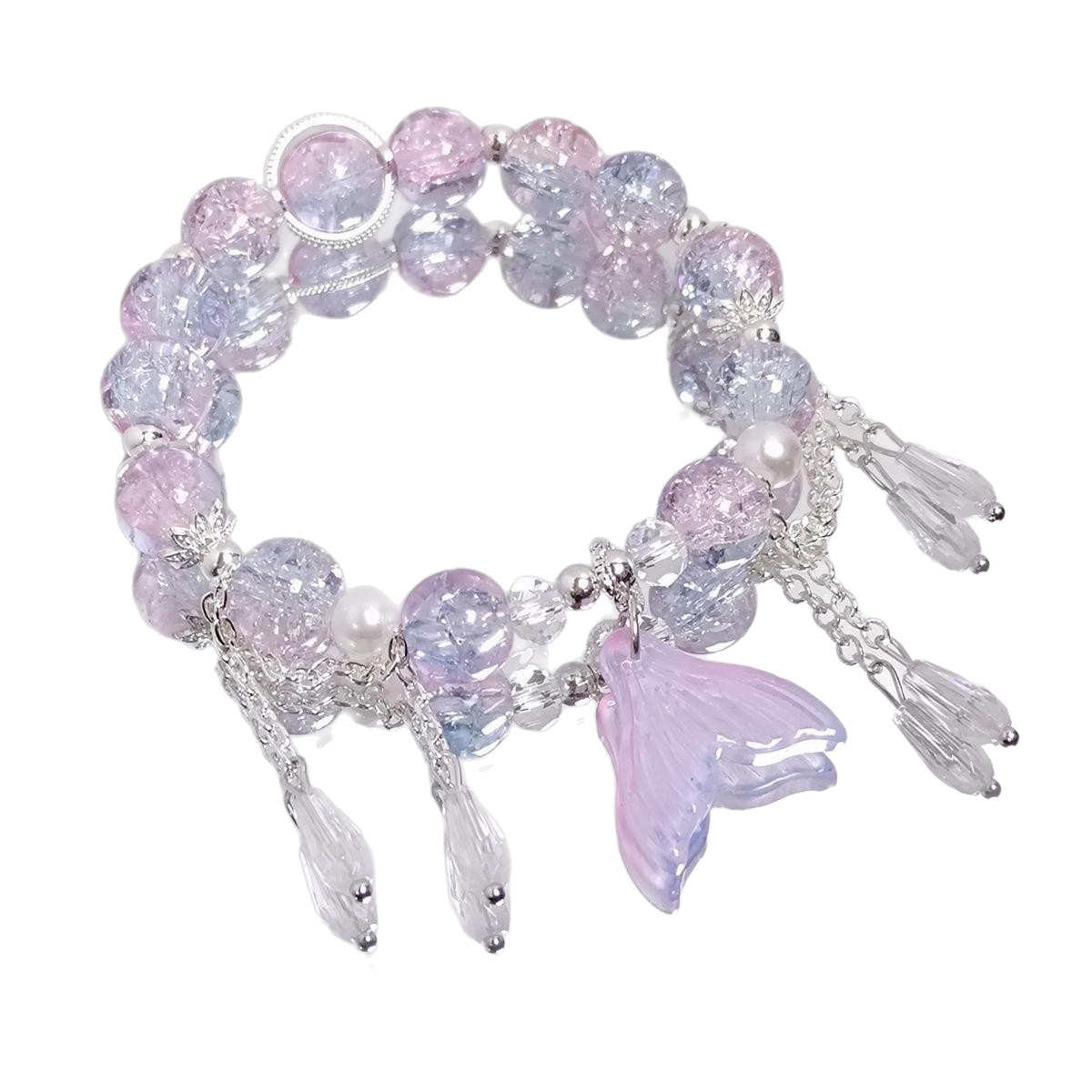 Crystal beaded bracelet, sweet forest design