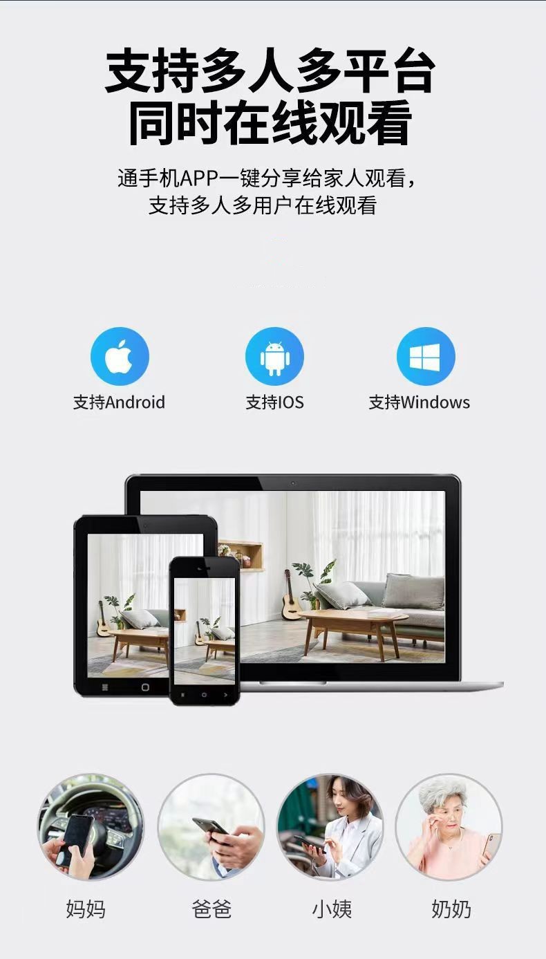 E27 light bulb surveillance camera wireless WiFi HD color night vision