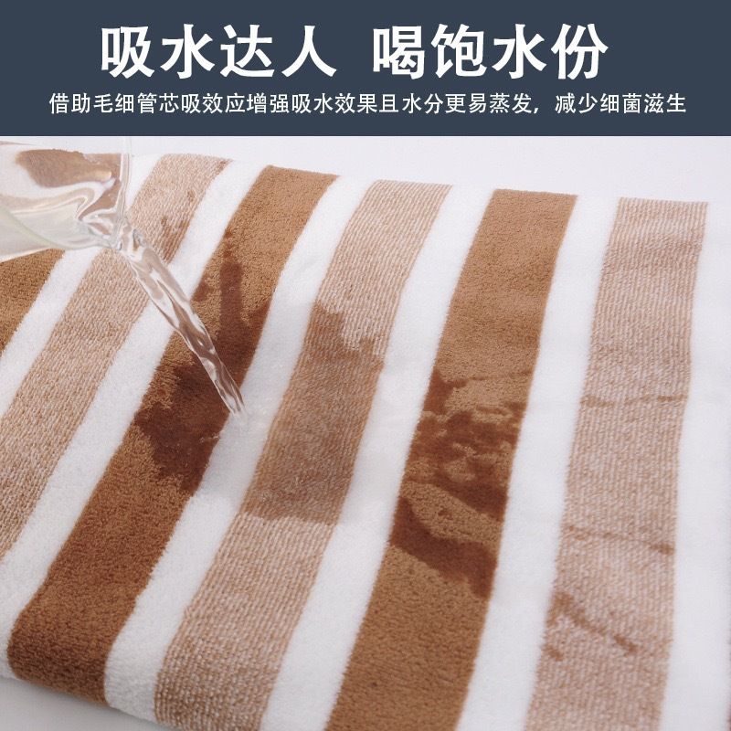 Coral fleece towel set 8-piece striped design
