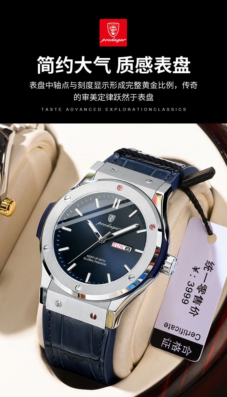 Schweizer Herrenarmbanduhr Quarz wasserdicht