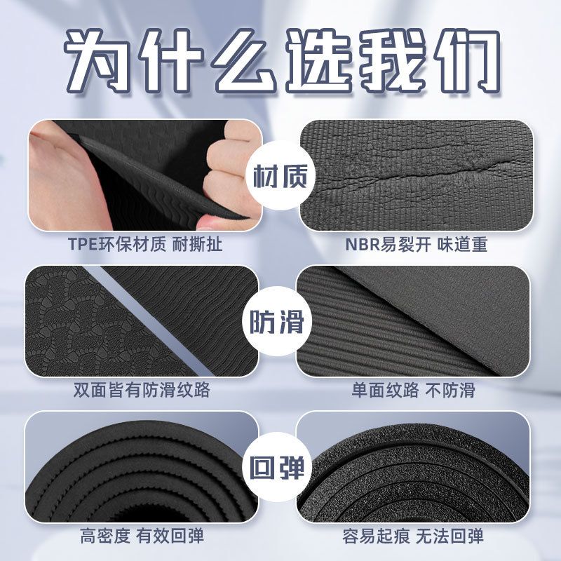 Yoga mat 140, TPE, large size, non-slip, thick, home fitness