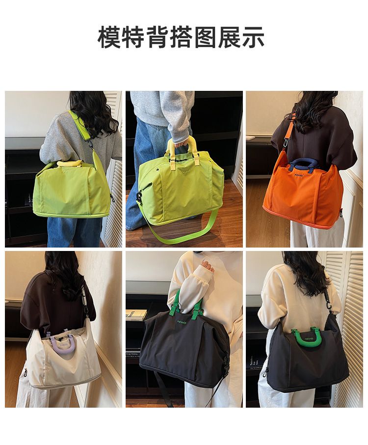 跨境可拓展健身包大容量扩容斜挎运动包出差短途旅行包待产收纳包